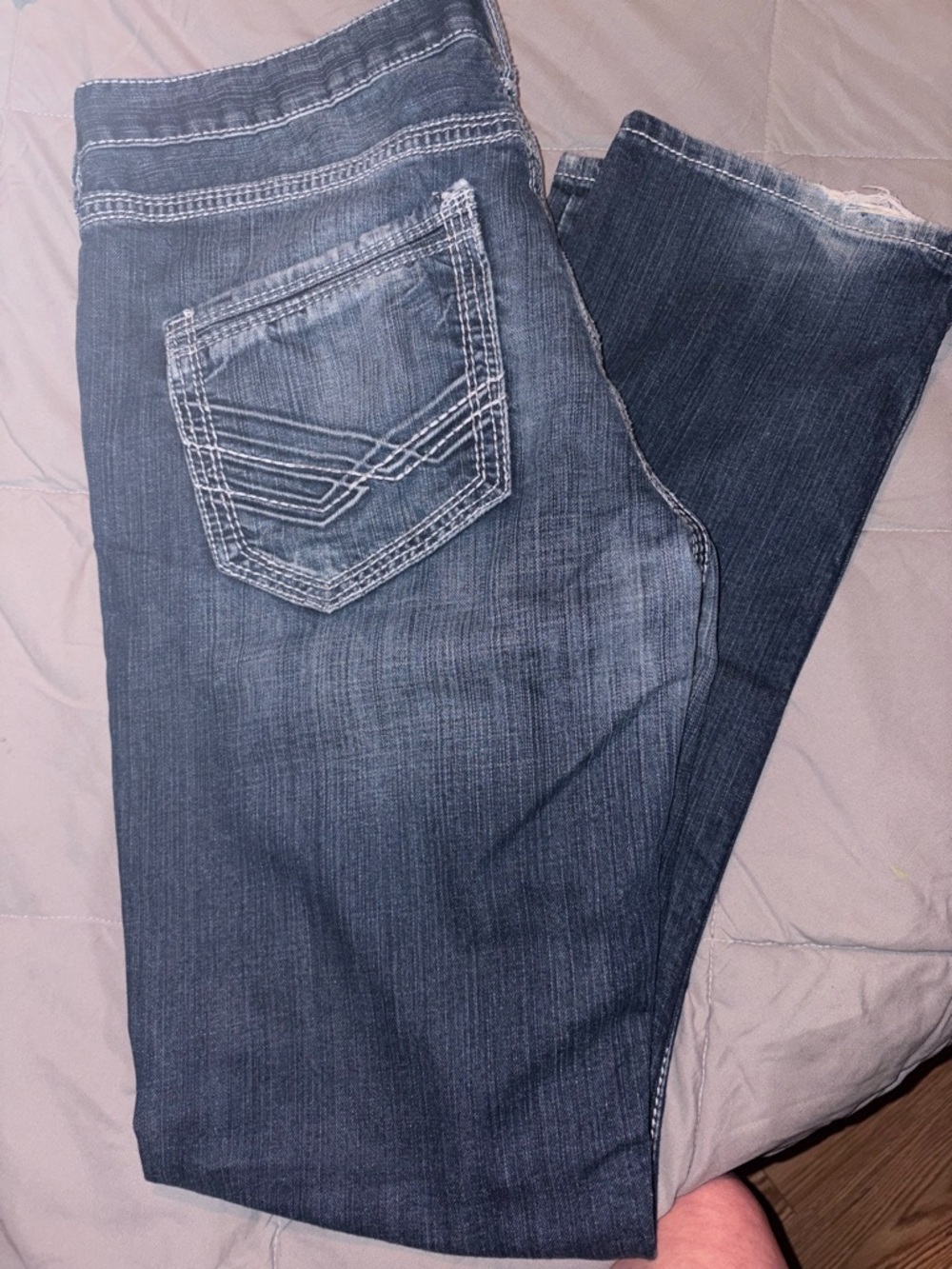 BKE Men's Straight Jeans in Dark Blue Wash